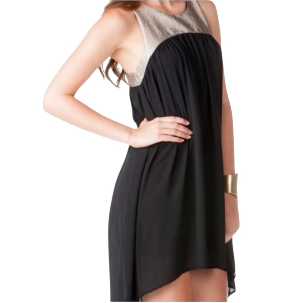 FRANCESCA’s NEEDLE & THREAD Formal Black/Gold Dress Size Medium — NWT